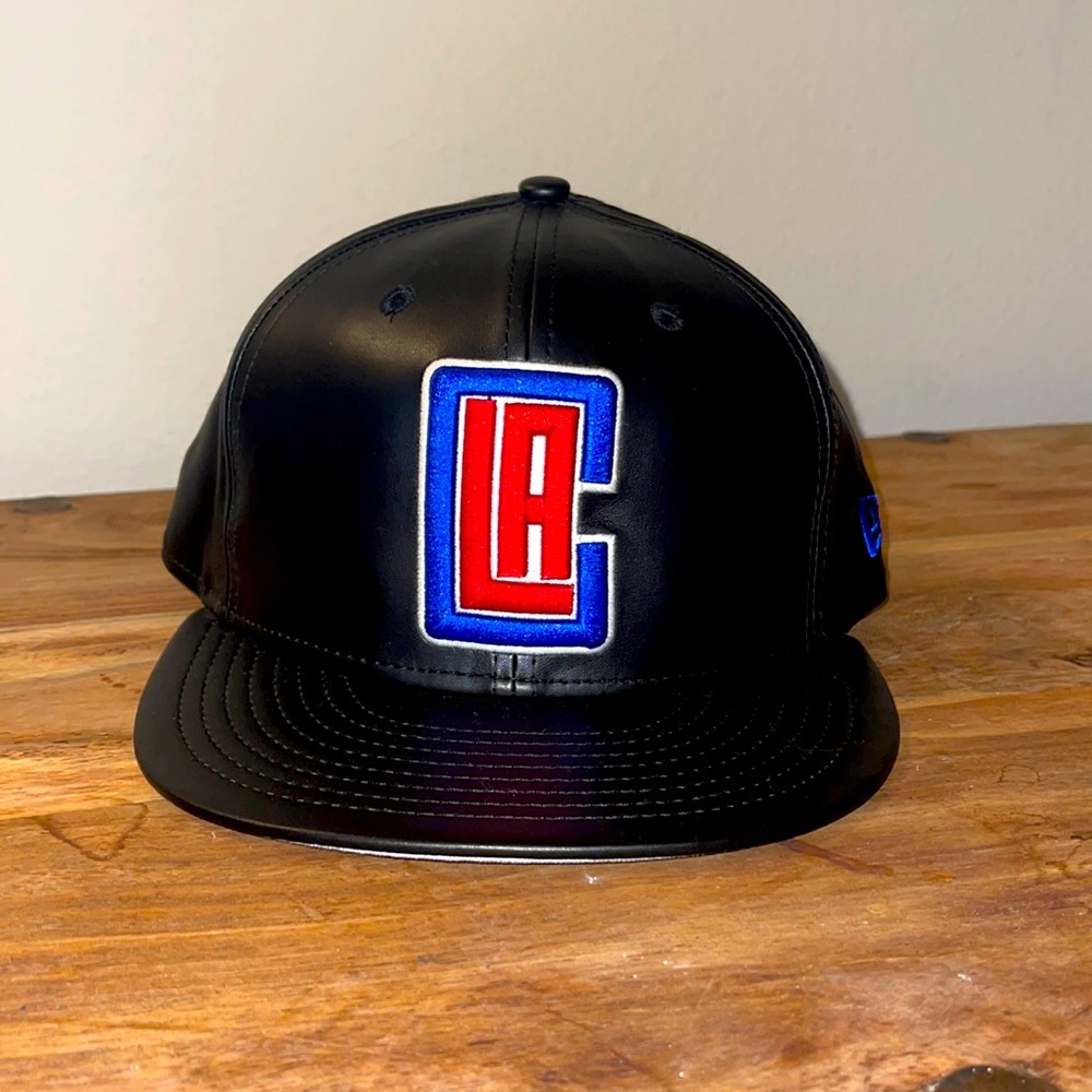 New Era black faux leather LA Clippers baseball cap